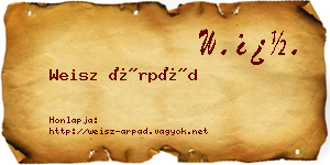 Weisz Árpád névjegykártya