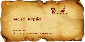 Weisz Árpád névjegykártya